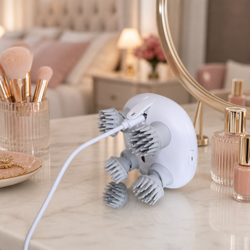Portable  Mini Head Massager, Head Scratcher for Promoting Hair Growth  and Stress Relax IPX7